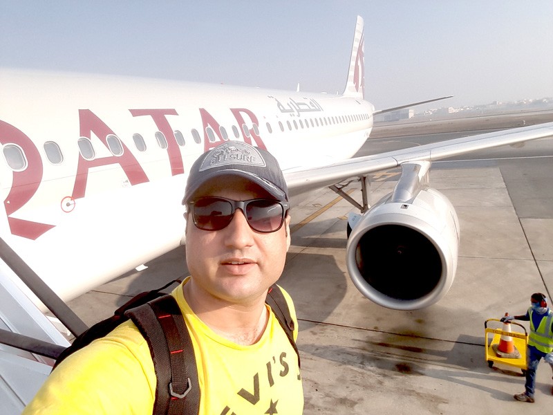 Abdul Wali in Qatar Airways Flight